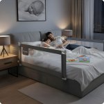 Barierka ochronna do łóżka zabezpieczająca bramka blokada 200 cm Nukido NK-227 szara