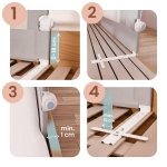 Barierka ochronna do łóżka zabezpieczająca bramka blokada 180 cm Nukido NK-228 szara