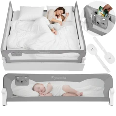 Barierka ochronna do łóżka zabezpieczająca bramka blokada 200 cm Nukido szara