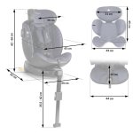 Fotelik samochodowy Nukido Aero Line czarno-granatowy 0-36 kg ISOFIX