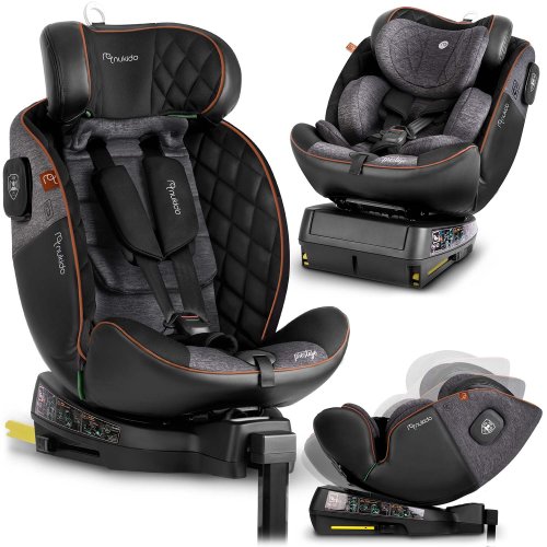 Fotelik samochodowy Nukido Prestige Line czarno-szary 0-36 kg ISOFIX