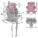 Fotelik samochodowy Nukido Prestige Line czarno-różowy 0-36 kg ISOFIX