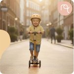 Hulajnoga trójkołowa dla dzieci balansowa siedzisko Nukido Flippo - złota