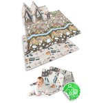 Mata piankowa edukacyjna składana 200 x 180 x 1 cm Nukido NK-340 ziemia-pociąg