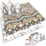 Mata piankowa edukacyjna składana 200 x 180 x 1 cm Nukido NK-340 ziemia-pociąg