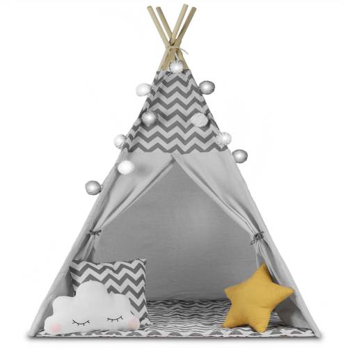Namiot tipi dla dzieci ze światełkami Nukido - szary 